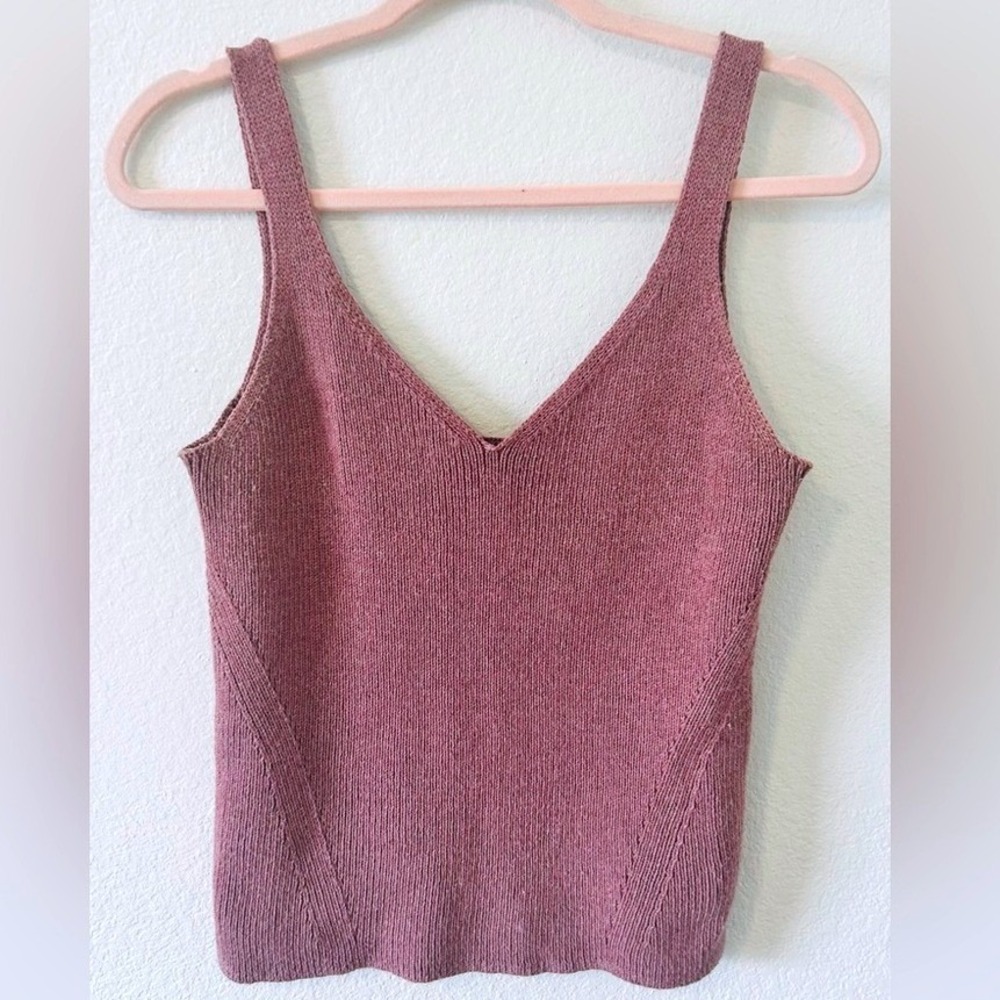 Boho Coastal Resortwear Old Navy Knit V Neck Tank Top Light Purple Size M